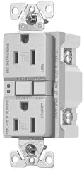 Eaton Wiring Devices TRSGF15SG-L GFCI Duplex Receptacle, 2 -Pole, 15 A, 125 V, Back, Side Wiring, NEMA: 5-15R