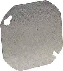 Raco 722 Box Cover, 4 in Dia, 0.063 in L, 4.063 in W, Octagonal, 1-Gang, Steel, Gray, Galvanized