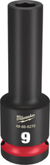 Milwaukee SHOCKWAVE Impact Duty Series 49-66-6270 Deep Impact Socket, 9 mm Socket, 1/2 in Drive, Square Drive, 6-Point