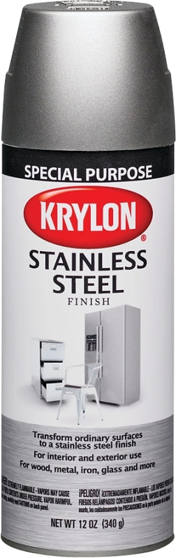 Krylon K02400777 Spray Metallic Spray Paint, Silver Metallic, Stainless Steel, 11 oz