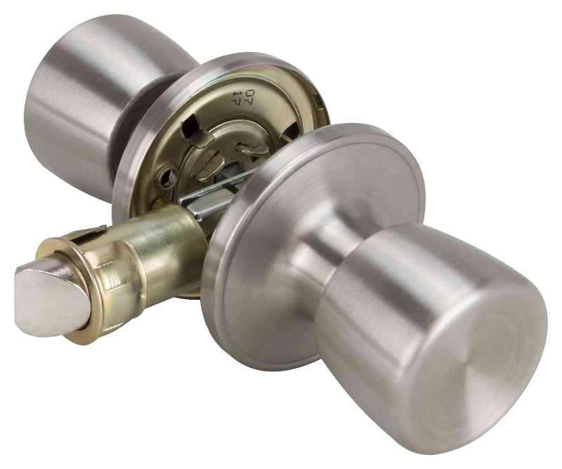 ProSource T-5764SS-PS Passage Door Lockset, Knob Handle, Metal, Stainless Steel, 2-3/8 to 2-3/4 in Backset