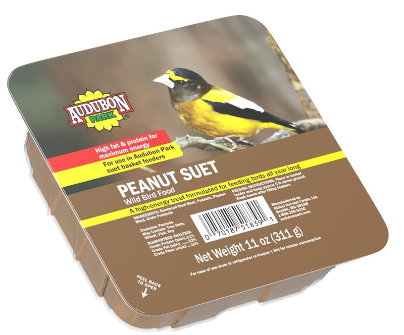 Audubon Park 13830 Wild Bird Food, Suet, Peanut, 11 oz Box