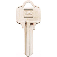 Hy-Ko 11010AR1 Key Blank, Brass, Nickel, For: American Cabinet, House Locks and Padlocks, AR1 Key Number