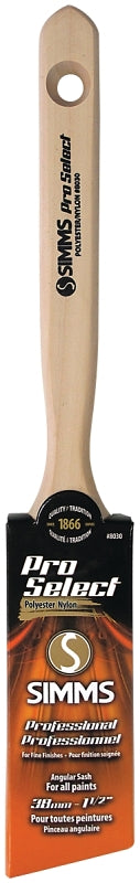 Pro Select 8030-38 Angular Sash Brush, 1-1/2 in W, 2-3/8 in L Bristle, Nylon/Polyester Bristle