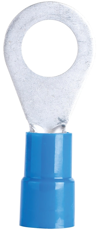 GB 20-103 Ring Terminal, 600 V, 16 to 14 AWG Wire, #4 to 6 Stud, Vinyl Insulation, Copper Contact, Blue