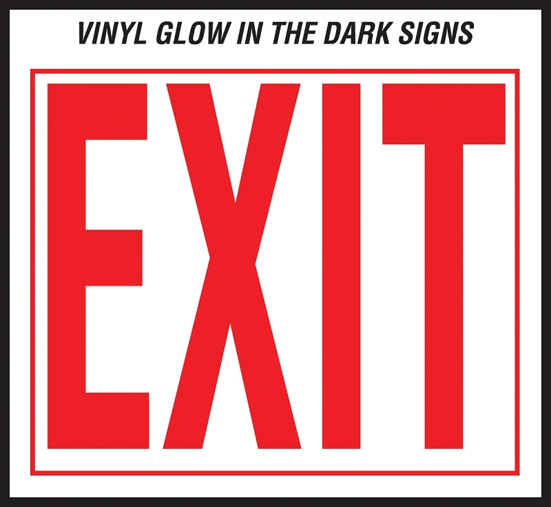 Hy-Ko EE-3 Safety Sign, Exit, Red Legend, Vinyl, 10 in W x 12 in H Dimensions