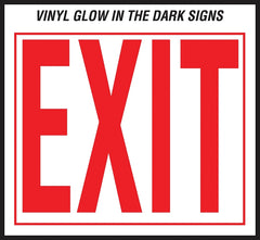 Hy-Ko EE-3 Safety Sign, Exit, Red Legend, Vinyl, 10 in W x 12 in H Dimensions