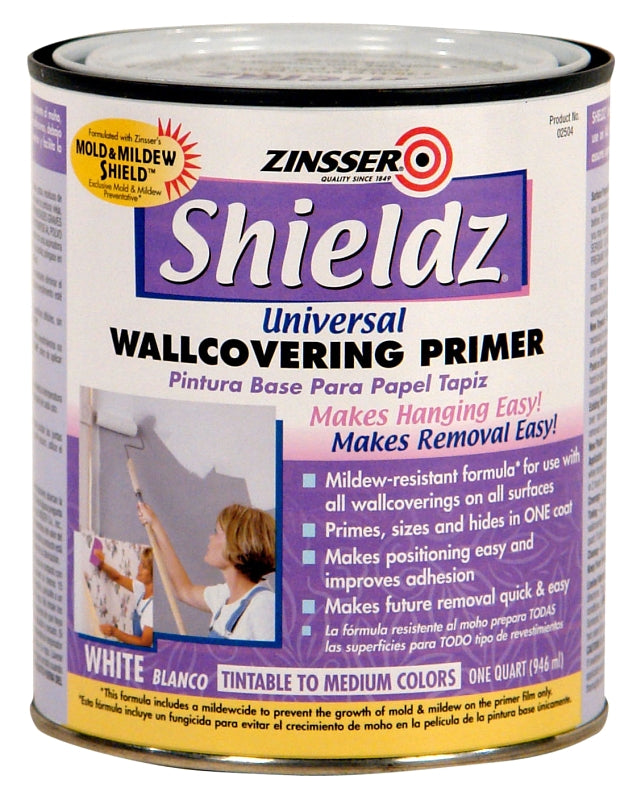 Zinsser 2504 Wallcovering Primer, White, Liquid, 1 qt