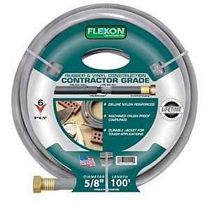 Flexon CG58100 Garden Hose, 5/8 in, 100 ft L, Rubber/Vinyl