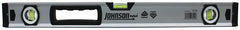 Johnson 1741-2400 Box Level, 24 in L, 3-Vial, Non-Magnetic, Aluminum, Yellow