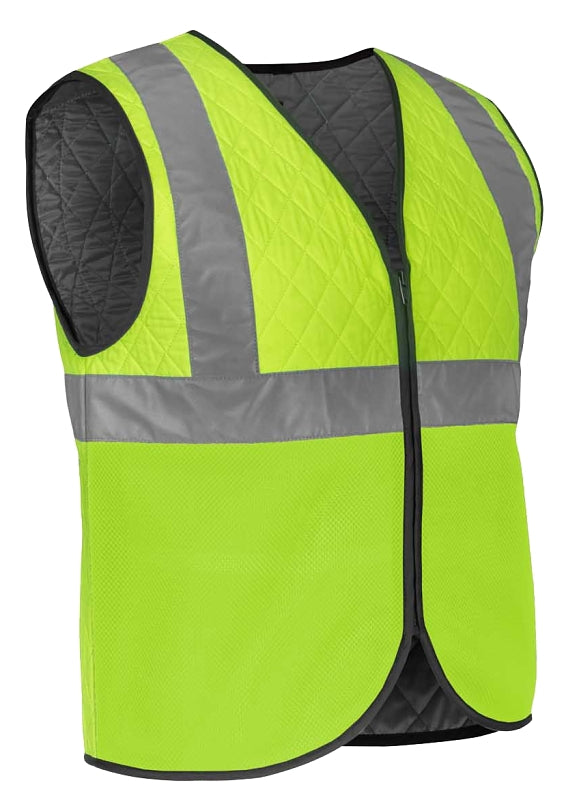 Fieldsheer MCUV02100421 Safety Vest, L, Unisex, Fits to Chest Size: 45 to 48 in, Polyester, High-Visibility, Zipper