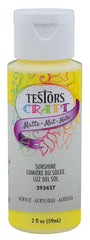 Testors 292427A Acrylic Craft Paint, Matte, Sunshine, 2 oz, Bottle