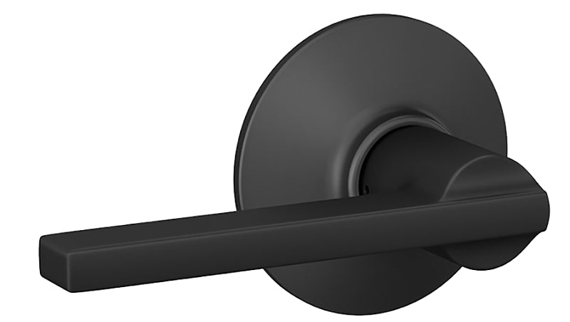 Schlage F Series F10 LAT 622 Hall and Closet Passage Lock, Lever Handle, Metal, Matte Black, 2-3/8, 2-3/4 in Backset