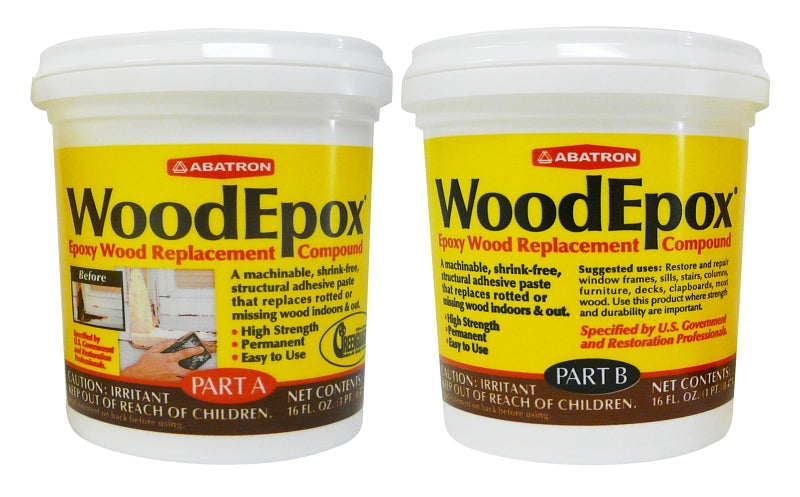 Abatron WE2PKR Wood Restoration System, Paste, Slight Ammonia, Tan/White, 2 pt