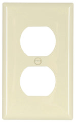 Eaton Wiring Devices 5132LA Receptacle Wallplate, 4-1/2 in L, 2-3/4 in W, 1 -Gang, Nylon, Light Almond, High-Gloss