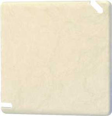 Allied Moulded 9344 Electrical Junction Box Cover, 4 in L, 4 in W, Square, PVC, Beige/Tan
