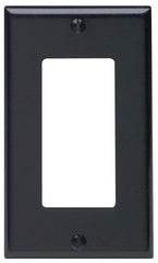 Decora 80401-E Wallplate, 4-1/2 in L, 2-3/4 in W, 1 -Gang, Thermoset Plastic, Black, Smooth
