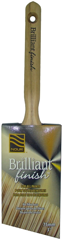 NOUR Brilliant Finish 1331-75N Paint Brush, 3 in W, Polyester Bristle, Sash Handle