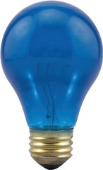 Sylvania 25W/BLUE/A19 Incandescent Lamp, 25 W, A19 Lamp, Medium Lamp Base, 180 Lumens, 2850 K Color Temp