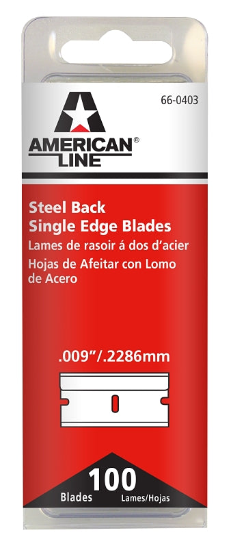 American LINE 66-0403-0000 Single Edge Blade, Two-Facet Blade, 3/4 in W Blade, Carbon Steel Blade