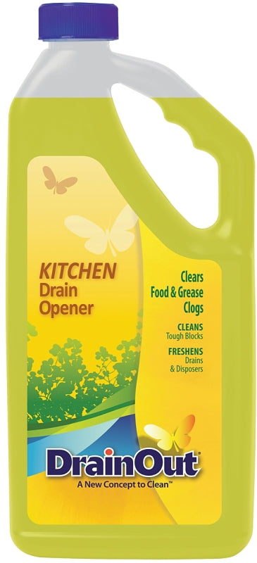 Drain OUT DOK0632N Drain Opener, Liquid, Yellow, Citrus, 32 oz Bottle