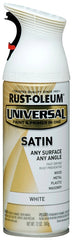 Universal 245210 Enamel Spray Paint, Satin, White, 12 oz, Can