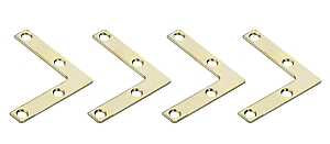 National Hardware V117 Series N190-876 Corner Brace, 2 in L, 3/8 in W, 2 in H, Steel, Brass, 0.07 Thick Material