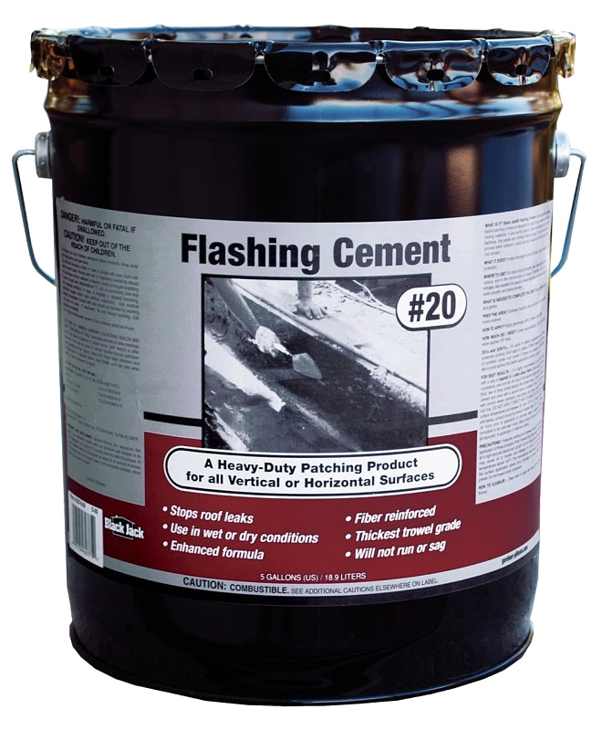 Gardner 6237-9-30 Flashing Cement, Black, 5 gal Pail