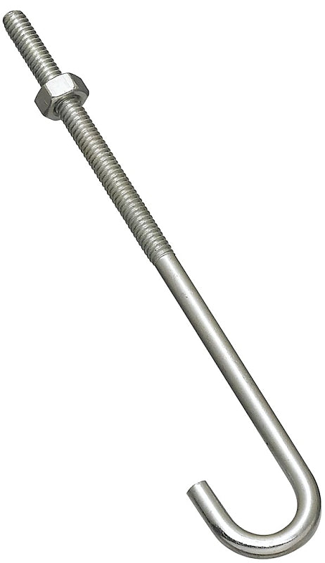 National Hardware 2195BC Series N232-900 J-Bolt, 1/4 in Thread, 3 in L Thread, 6 in L, 100 lb Working Load, Steel, Zinc