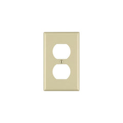 Leviton 86003 Receptacle Wallplate, 4-1/2 in L, 2-3/4 in W, 1 -Gang, Thermoset Plastic, Ivory, Smooth