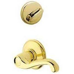 Schlage F59FLA605RH Handleset Trim, Grade 1 Grade, Mechanical Lock, Metal, Bright Brass, Lever Handle, Residential