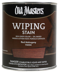 Old Masters 11404 Wiping Stain, Red Mahogany, Liquid, 1 qt, Can
