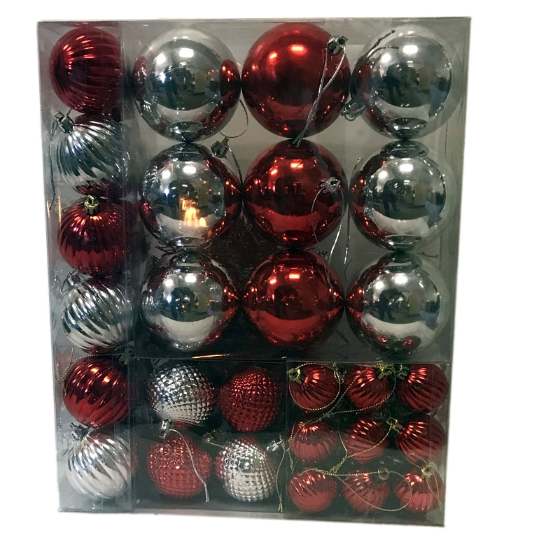 Hometown Holidays 99101 Christmas Ornament Kit, Assorted Sizes H, PVC, Red/Sliver