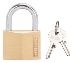 ProSource HD10050 Padlock, Standard Shackle, 5/16 in Dia Shackle, 1-1/2 in H Shackle, Steel Shackle, Brass Body