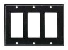 Decora 80411-E Wallplate, 4-1/2 in L, 6-3/8 in W, 3 -Gang, Plastic, Black