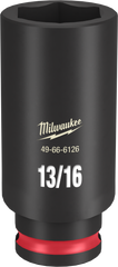 Milwaukee SHOCKWAVE Impact Duty Series 49-66-6126 Deep Impact Socket, 13/16 in Socket, 3/8 in Drive, Square Drive