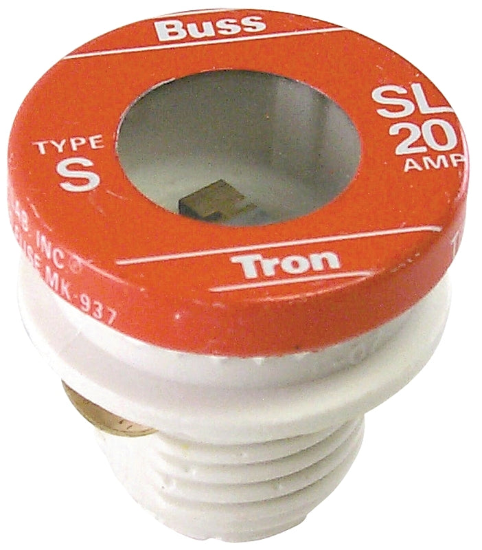 Bussmann SL-20 Plug Fuse, 20 A, 125 V, 10 kA Interrupt, Low Voltage, Time Delay Fuse