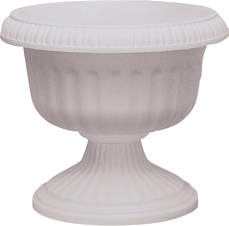 Southern Patio UR1810WH Urn Planter, 17.63 in W, 17.63 in D, Plastic, White