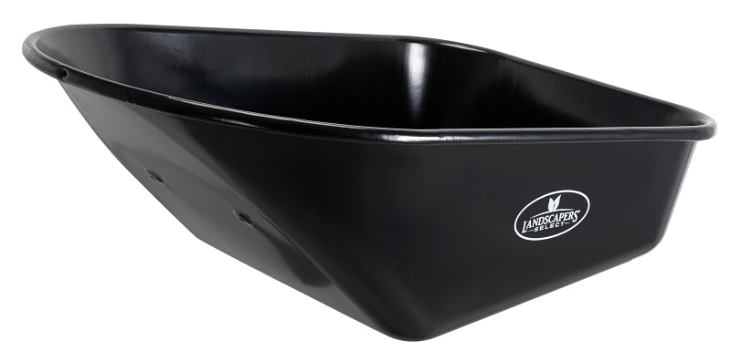 Landscapers Select Wheelbarrow Tray, 6 cu-ft Volume, 38-1/8 in L, 25-1/2 in W, Steel, Black