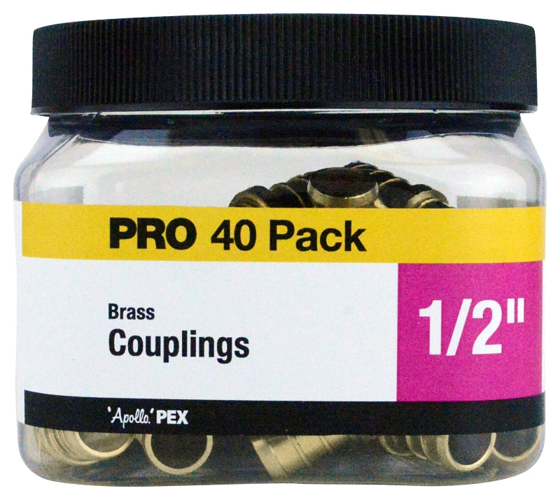 Apollo Valves APXC1240JR Coupling, 1/2 in, Barb, Brass, 200 psi Pressure