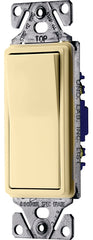 Eaton Wiring Devices 7500 C7503V-SP Rocker Switch, 15 A, 120/277 V, 3-Way, Lead Wire Terminal, Ivory
