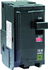 Square D QO QO220CP Circuit Breaker, Mini, 20 A, 2 -Pole, 120/240 VAC, 48 VDC, Plug Mounting, Black
