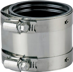 ProSource Coupling, 3 in, Rubber/Stainless Steel, Black/Stainless Steel Shield