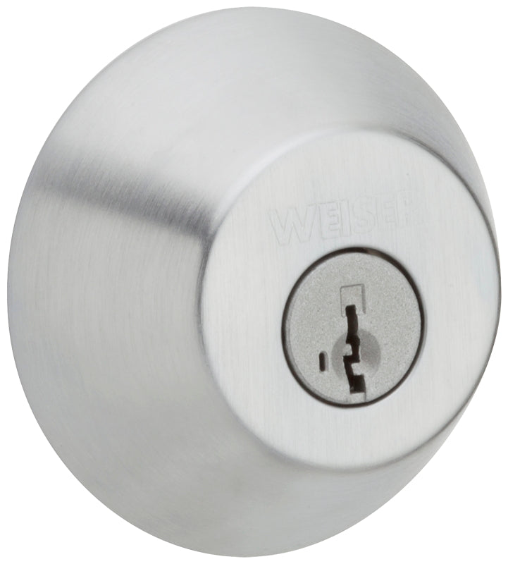 Weiser GD9471 X26D SMT M Deadbolt, 2 Grade, Satin Chrome, 2-3/8 to 2-3/4 in Backset, 1-3/8 to 1-3/4 in Thick Door