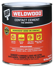 Weldwood 00271 Contact Cement, Liquid, Strong Solvent, Tan, 1 pt, Can