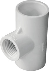 Xirtec 140 435863 Pipe Tee, 3/4 x 1/2 in, Socket x Socket x FPT, PVC, White, SCH 40 Schedule, 150 psi Pressure