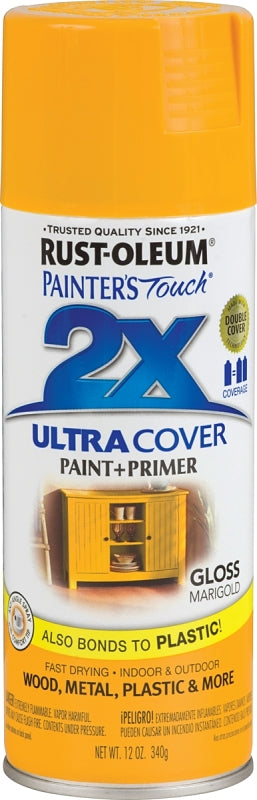 2X Ultra Cover 249862 Spray Paint, Gloss, Marigold, 12 oz, Can
