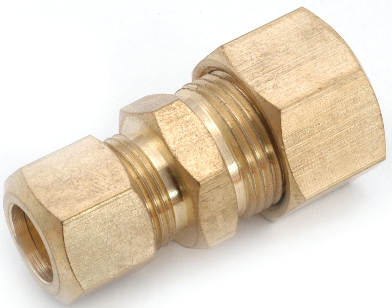 Anderson Metals 750082-0604 Tube Reducing Union, 3/8 x 1/4 in, Compression, Brass