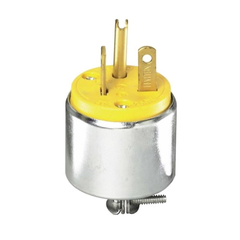 Leviton 000-620PA-000 Armored Plug, 2 -Pole, 20 A, 250 V, NEMA: NEMA 6-20P, Yellow