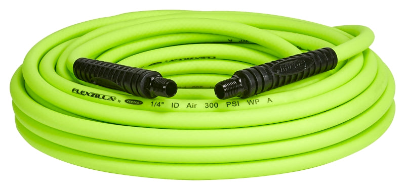 Flexzilla HFZ1450YW2 Premium Air Hose, 1/4 in ID, 50 ft L, MNPT, 300 psi Pressure, Polymer, Green